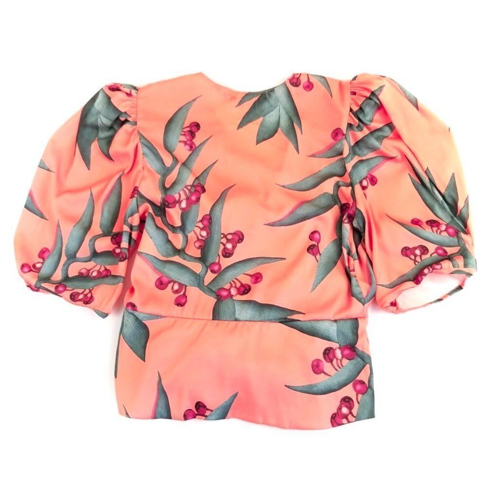 NWT PatBO Heliconia Coral Wrap Top and Maxi Wrap Skirt Matching Set Small Resort - Picture 9 of 16